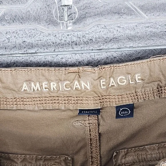 American Eagle Baggy Jogger Pants Women 6 Brown Stretch Cargo Pockets 9908356413 - Picture 8 of 12